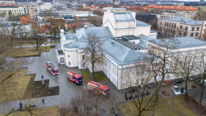 Gaisras Kauno muzikiniame teatre / Kas vyksta Kaune nuotr.