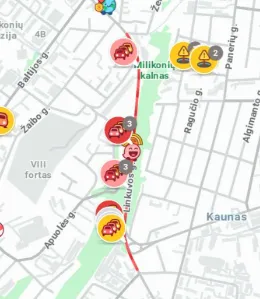 Avarija Linkuvos gatvėje / „Waze“ nuotr.