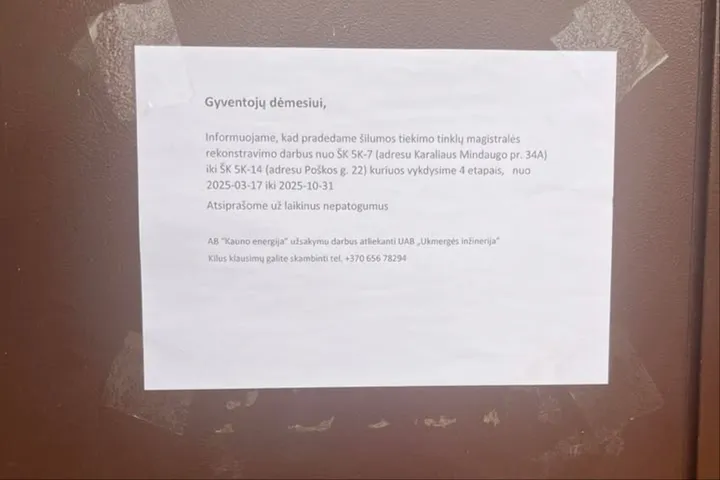 Informacinis pranešimas gyventojams / Skaitytojos nuotr.