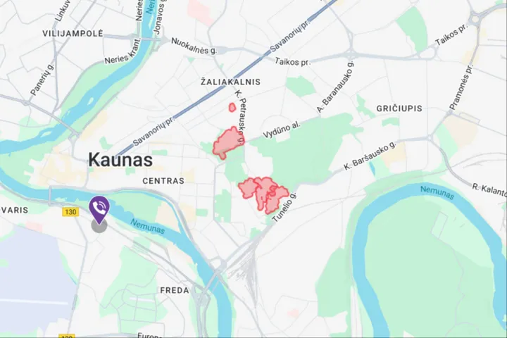 Atjungimų žemėlapis / eso.lt nuotr.