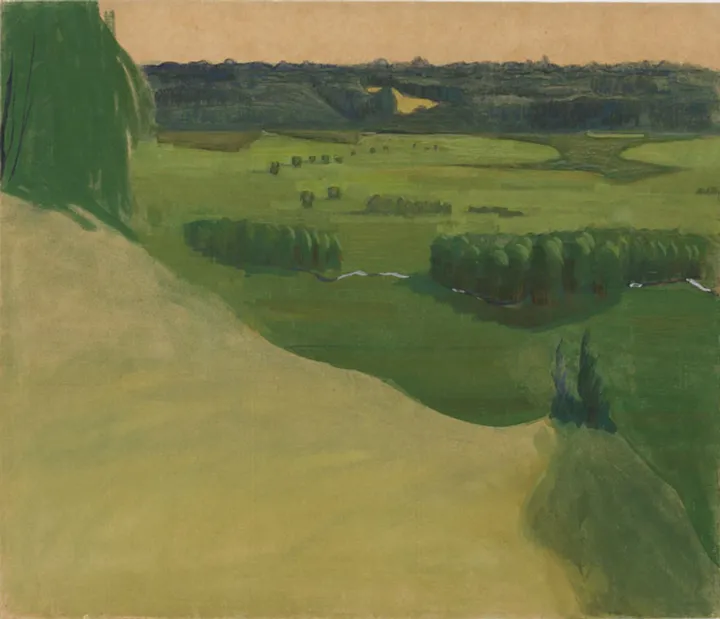 Mikalojus Konstantinas Čiurlionis. Raigardas. I paveikslas iš triptiko, 1907 m. Popierius, tempera. 61,6 x 71,8 cm
