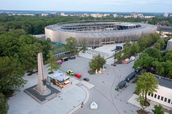 Pasiruošimas Justin Timberlake koncertui stadione / Kas vyksta Kaune nuotr.