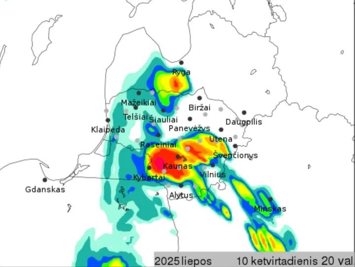 Orų prognozė koncerto vakarą / LHMT pav.