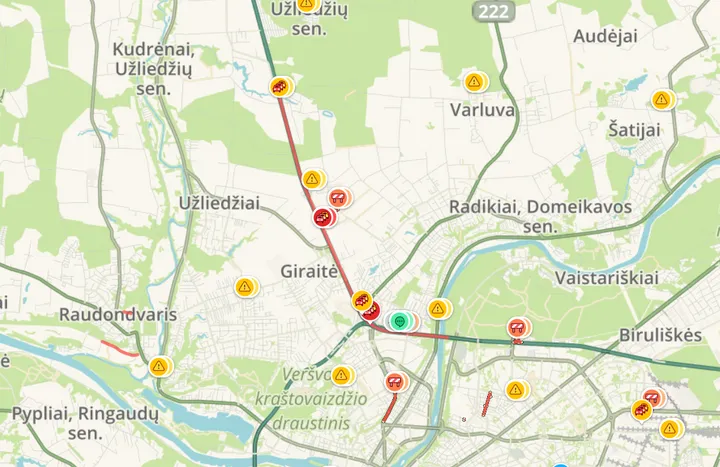 „Waze“ rodmenys 10.40 val.