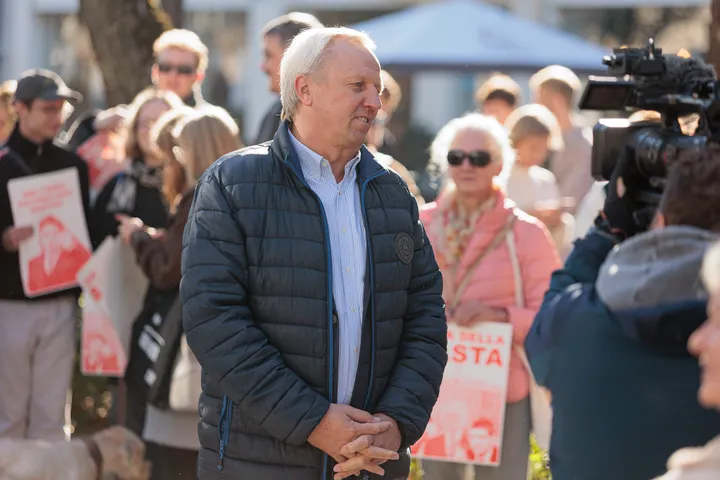 Egidijus Stancikas, Protestas prieš kultūros ministrą / R. Tenio nuotr.