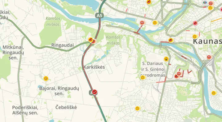 A5 kelias / Waze nuotr.