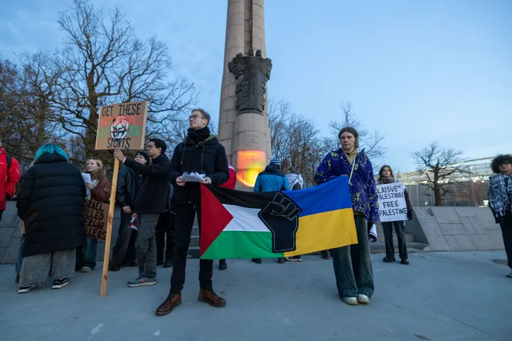 „Poppies Palestine Action“ prie Dariaus ir Girėno stadiono / T. Biliūnas / BNS nuotr.