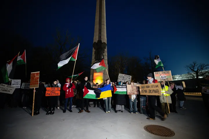 „Poppies Palestine Action“ prie Dariaus ir Girėno stadiono / T. Biliūnas / BNS nuotr.