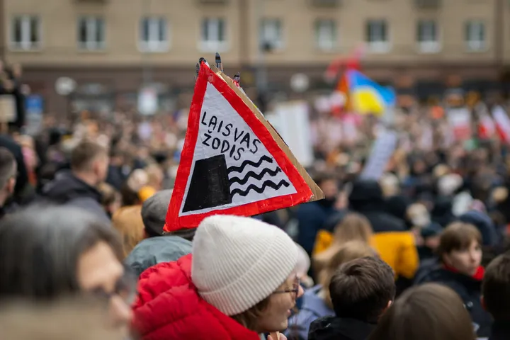 Protestas „Šalin rankas nuo laisvo žodžio“ / BNS nuotr.