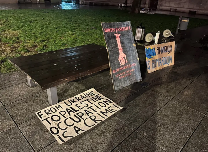 Kaune – protestas prieš Izraelio atlikėjų koncertus / A. Masiokaitės-Liubinienės / delfi nuotr.