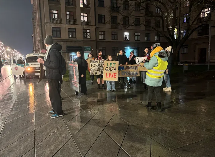 Kaune – protestas prieš Izraelio atlikėjų koncertus / A. Masiokaitės-Liubinienės / delfi nuotr.