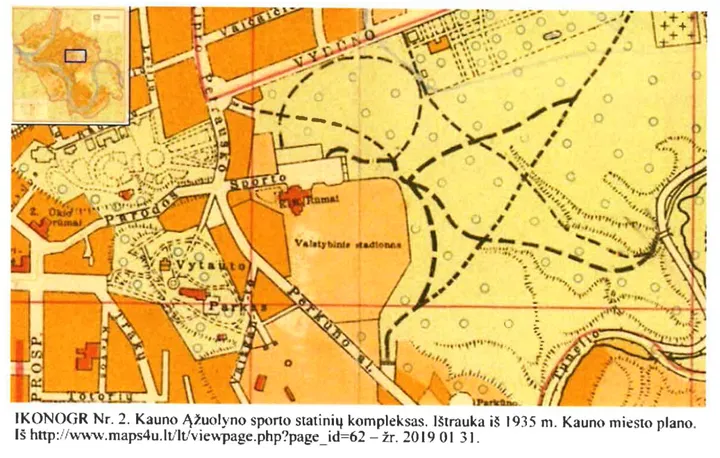 Istorinis Kauno „Ąžuolyno“ planas / Organizatorių nuotr.