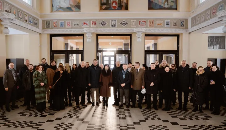 Prasideda Kauno centrinio pašto rūmų tvarkybos darbai / D. Matonio nuotr.  