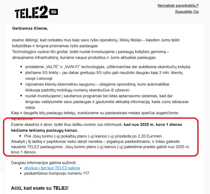 Kliento sutartis / Skaitytojo nuotr.