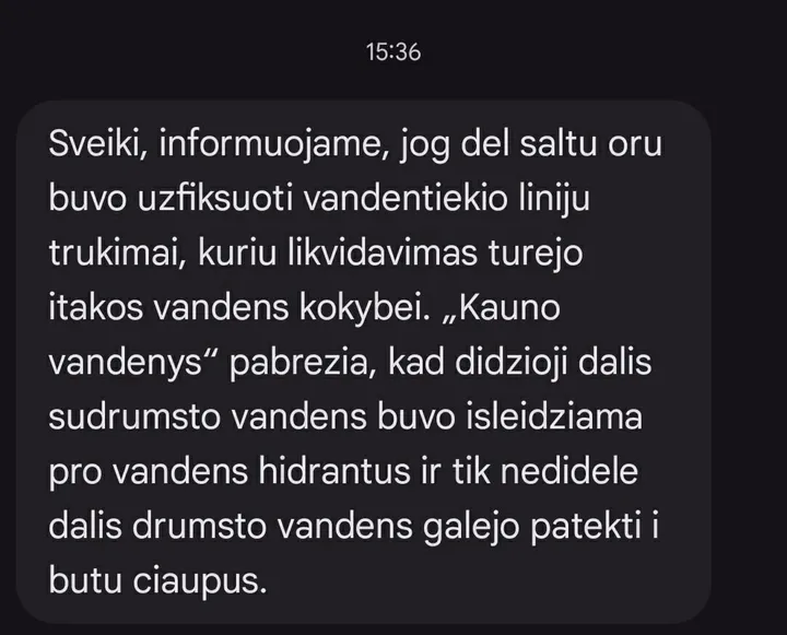 SMS žinutė / Kas vyksta nuotr.