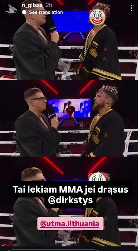 Naglio Kanišausko kreipimasis į Dominyką Dirkstį / Instagram