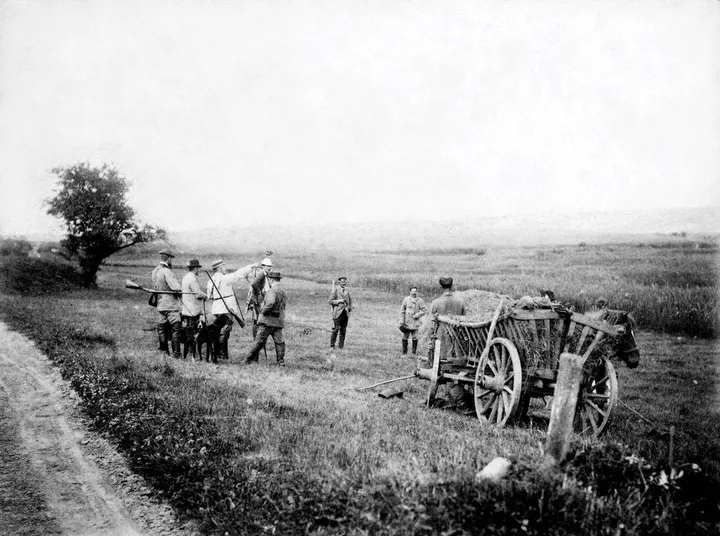Benediktas Henrikas Tiškevičius. Ančių medžioklė Raudondvario apylinkėse. 1898 m. liepos mėn. Iš Kauno rajono muziejaus rinkinių. Publikuojama pagal PD licenciją