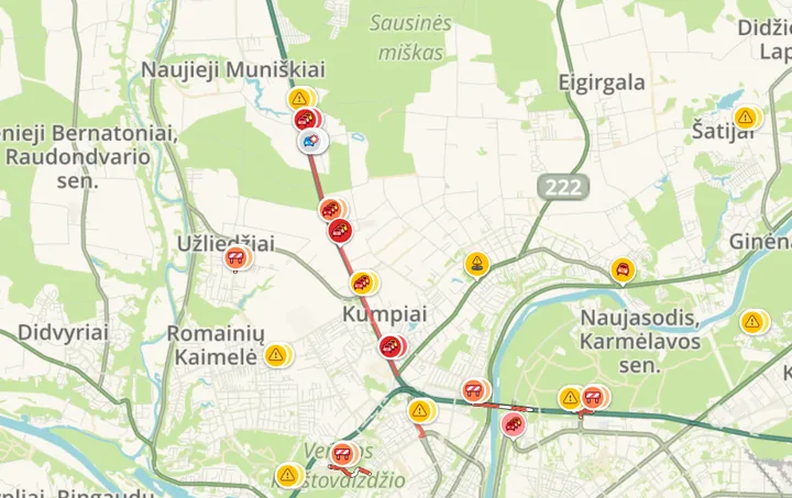 A1 kelias / „Waze“ nuotr.