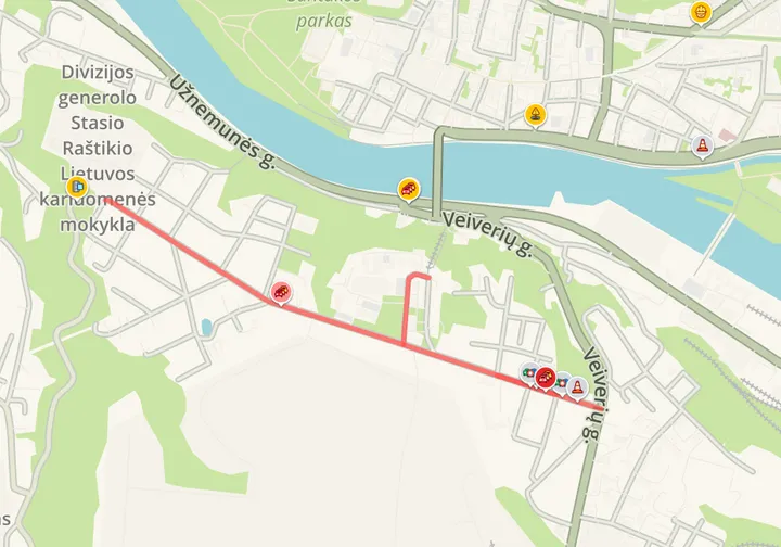 Avarija Aleksote / „Waze“ nuotr.