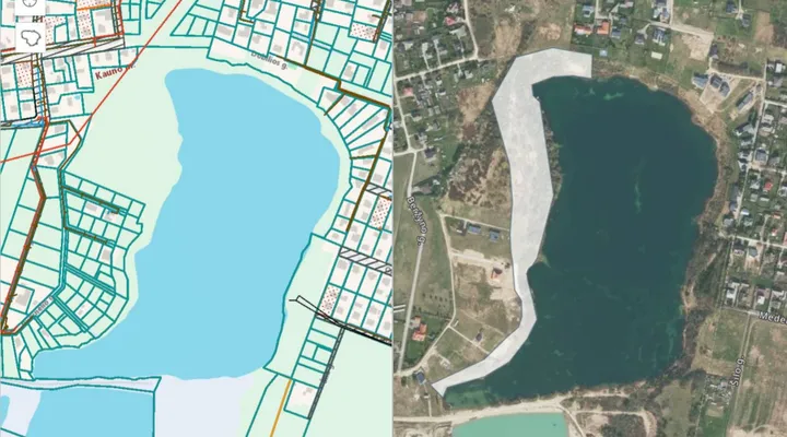 „Regia“ žemėlapio ir ortofotografinio vaizdo palyginimas / Skaitytojo nuotr.