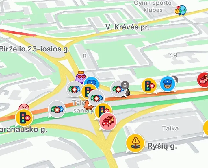 Eismo įvykis / „Waze“ nuotr.