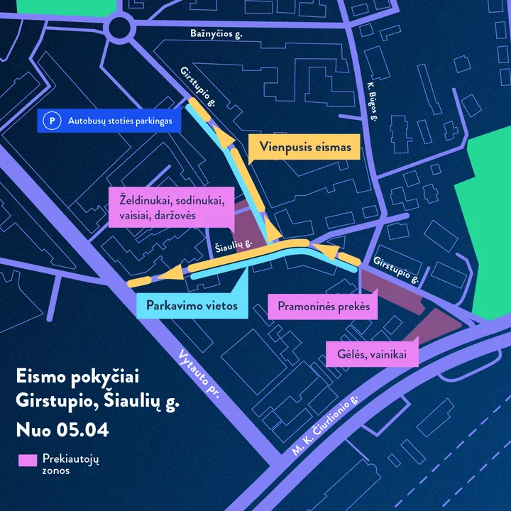 Eismo pokyčių schema / Kaunas.lt nuotr.