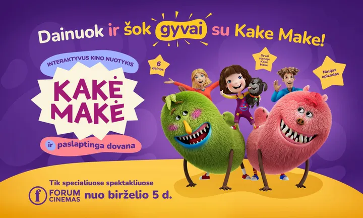Kino spektaklis šeimoms „Kakė Makė ir paslaptinga dovana“ / Organizatorių nuotr.