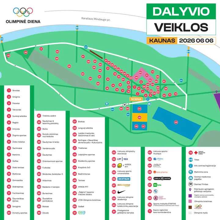 Olimpinės Dienos žemėlapis / Organizatorių nuotr.