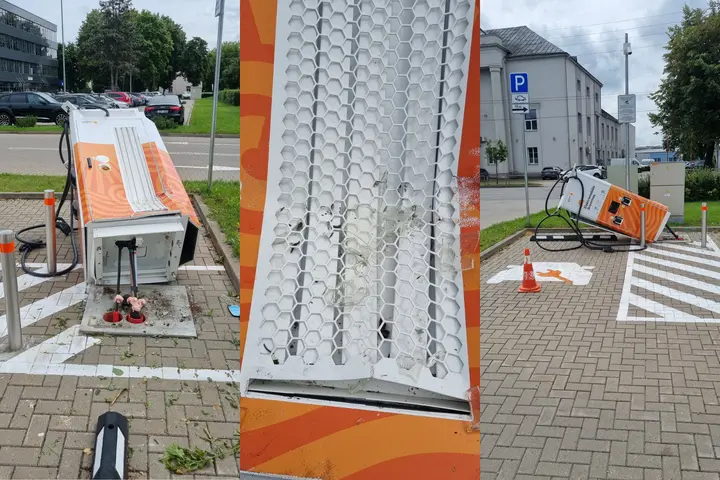 Apgadinta elektromobilių įkrovimo stotelė