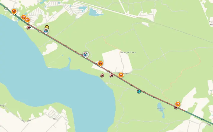 Spūstis A1 kelyje / „Waze“ nuotr.