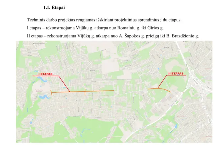Vijūkų g. statybos darbų etapai
