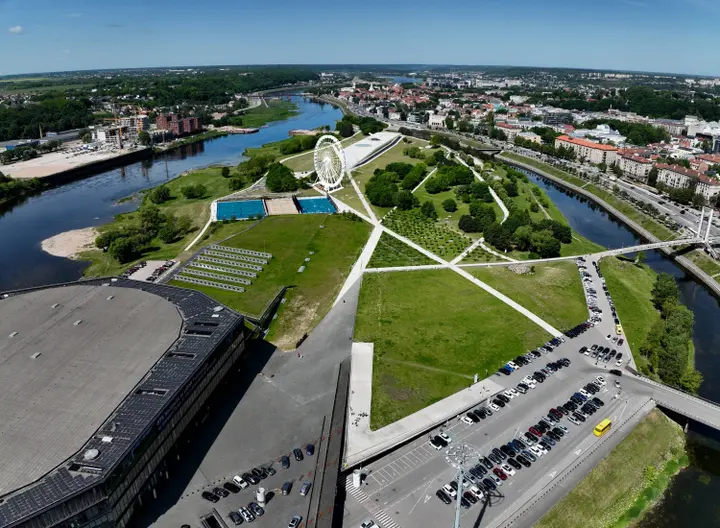 Nemuno saloje statomas apžvalgos ratas / Kauno miesto savivaldybės vizualizacija