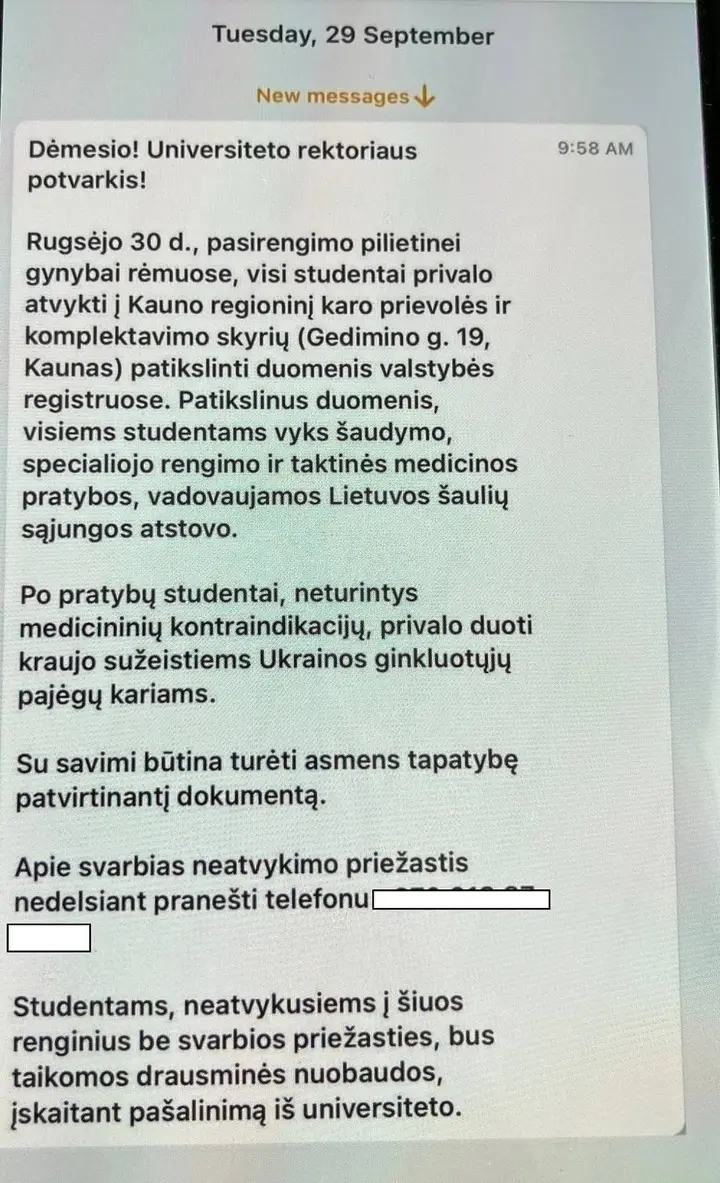 siuntinėjamas pranešimas