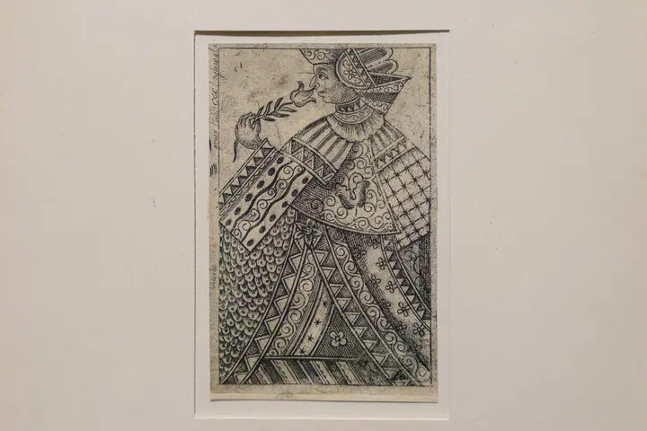 Juozapo Perlio sukurtas vario raižinys „Kortų dama“, XVIII a. / R. Tenio nuotr.