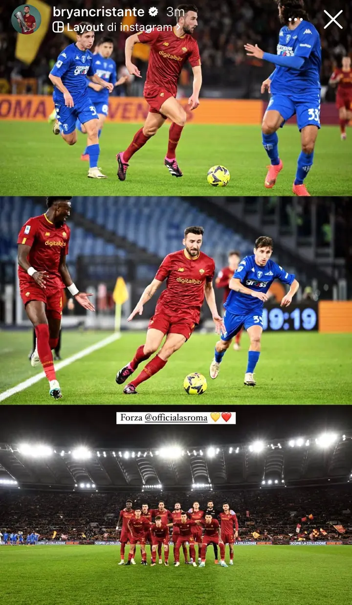 instagram cristante roma empoli