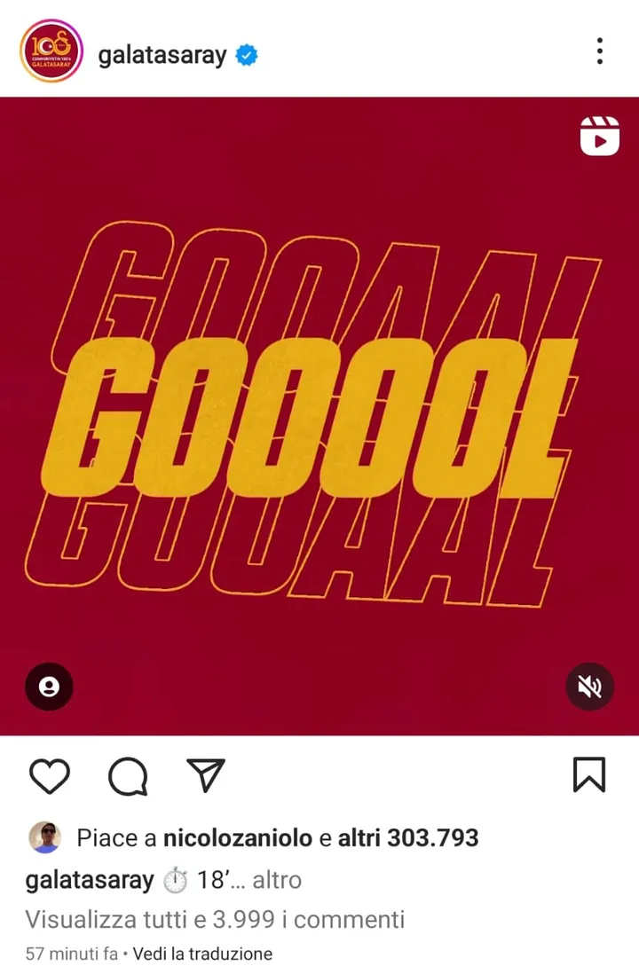 instagram zaniolo galatasaray