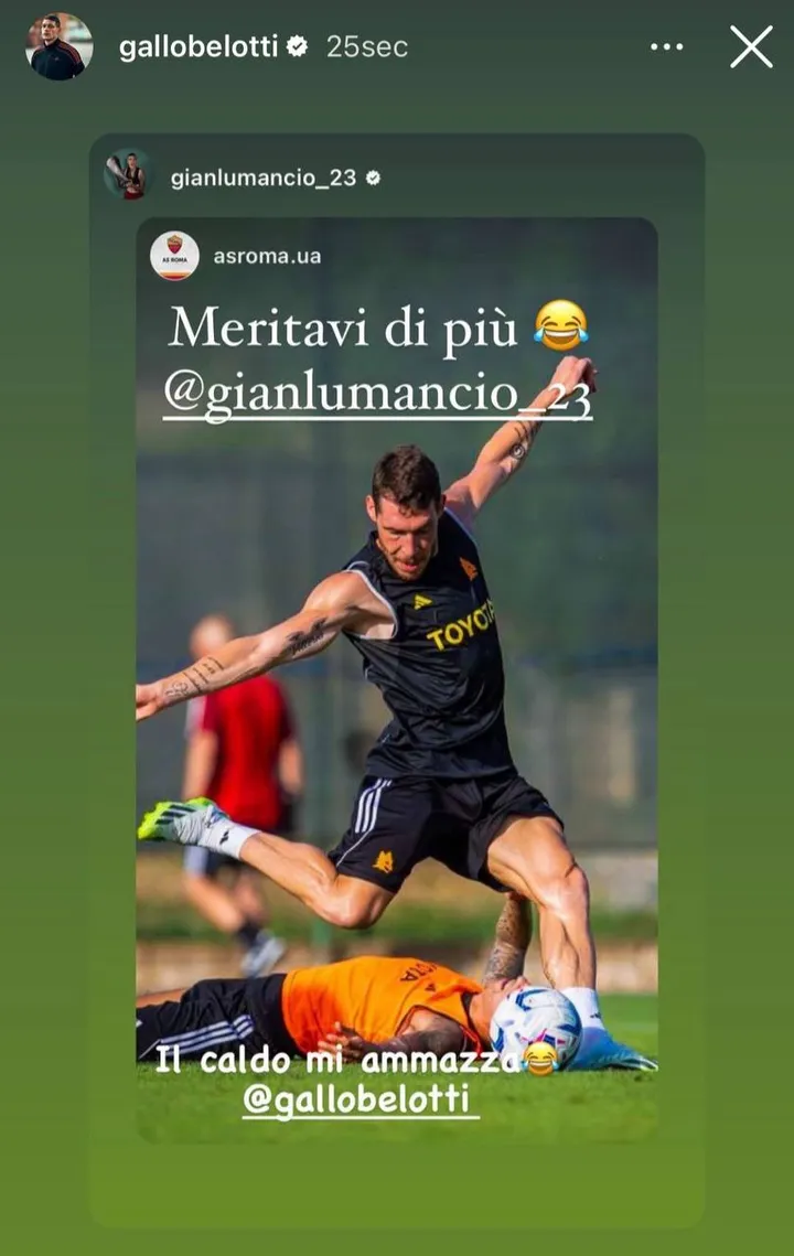 instagram belotti mancini allenamento