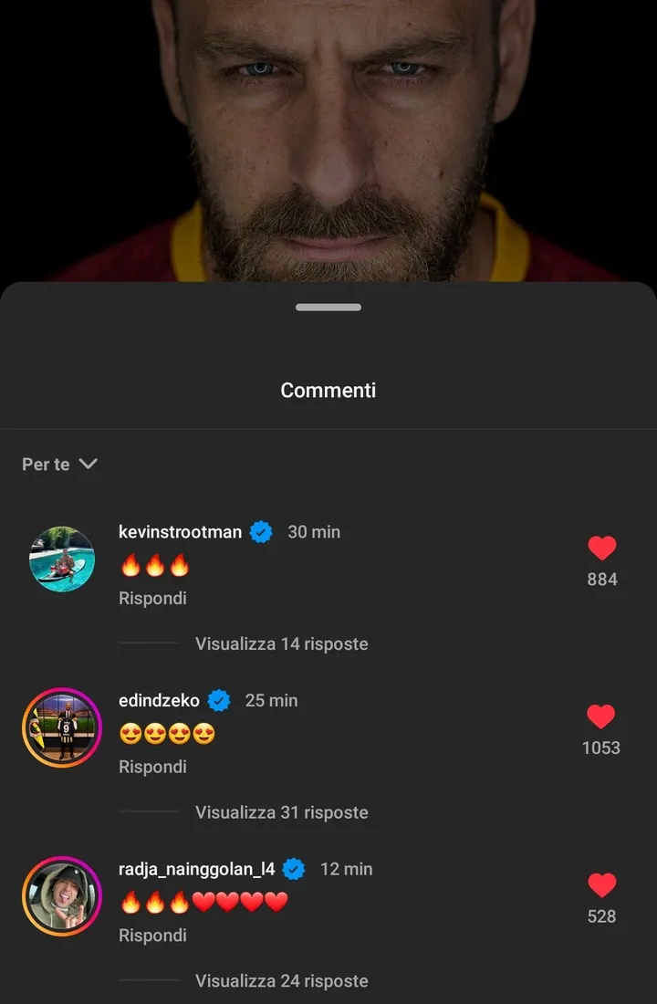 instagram strootman nainggolan dzeko de rossi
