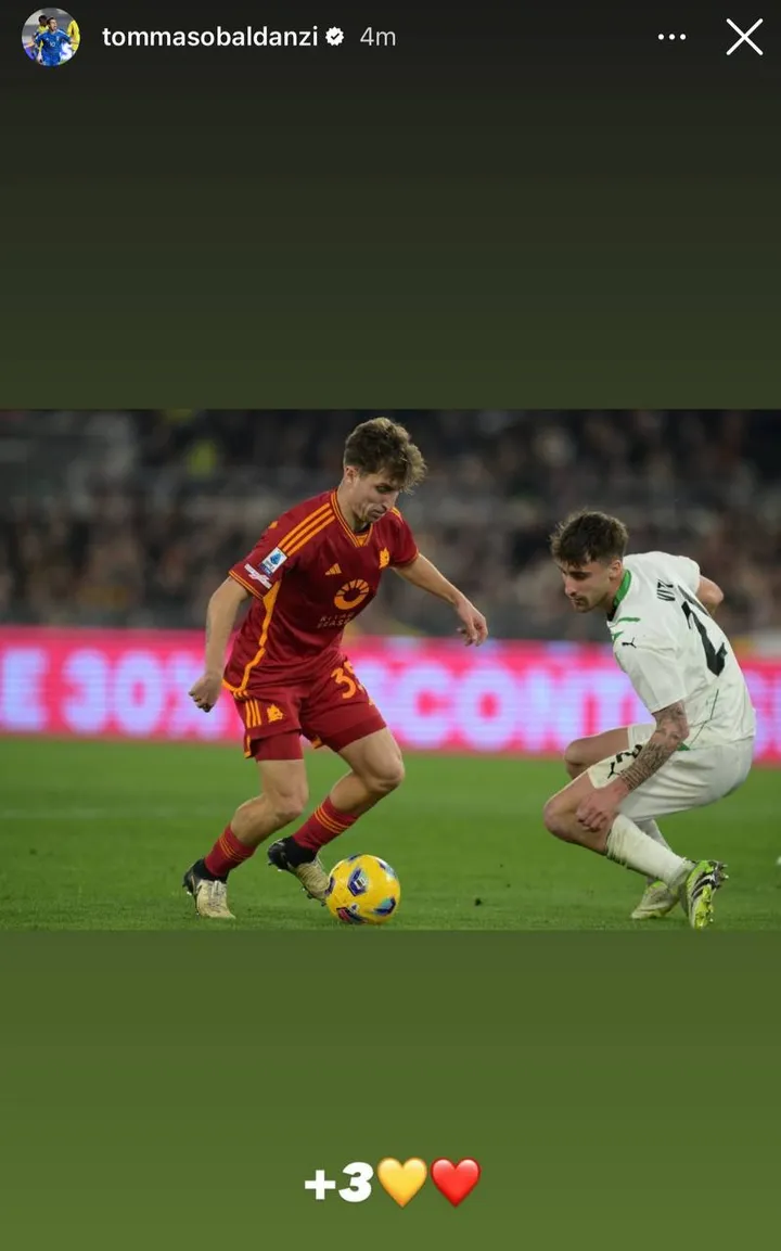 roma sassuolo instagram baldanzi