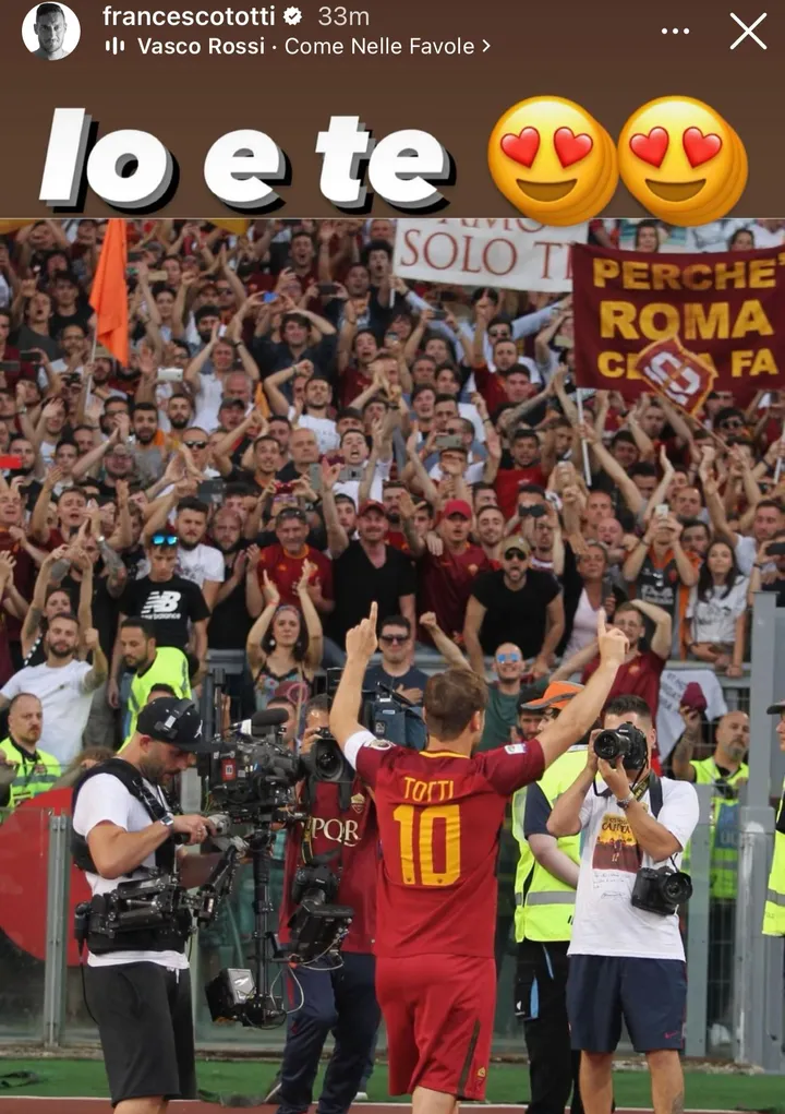 instagram totti roma genoa ritiro