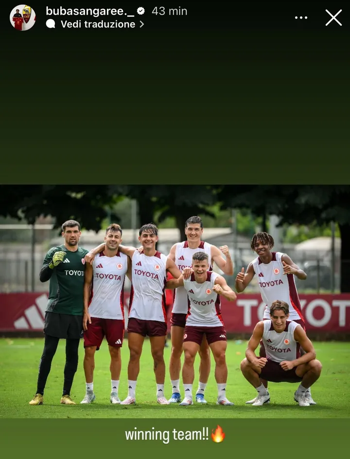 instagram sangare partitella trigoria