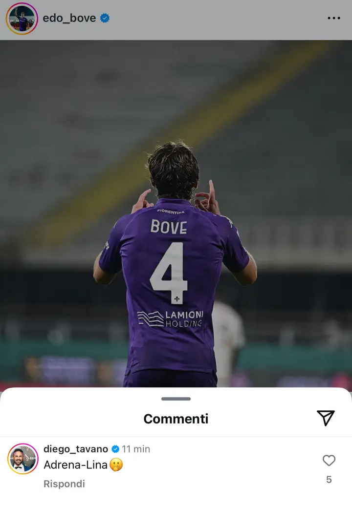 instagram diego tavano agente bove fiorentina roma