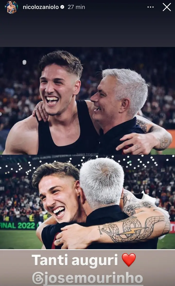 zaniolo storia ig mourinho