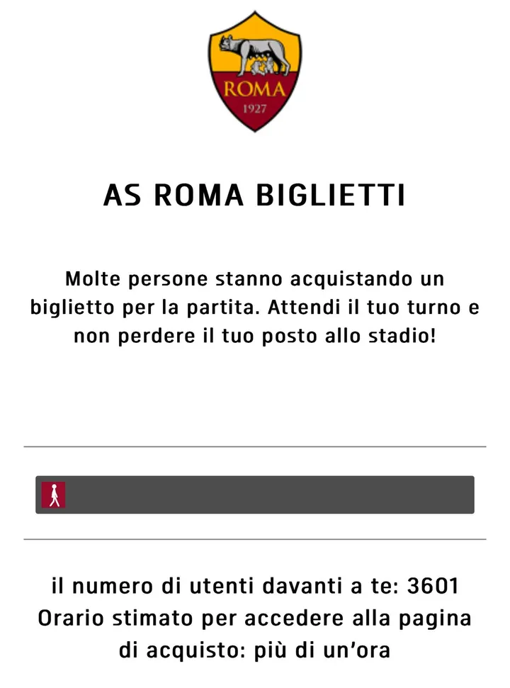 tre fontane allenamento coda biglietti