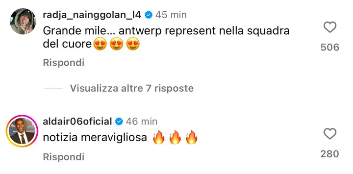 instagram nainggolan aldair rinnovo svilar