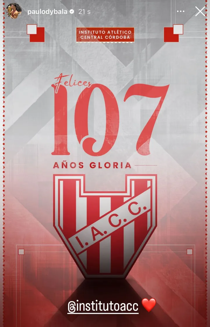 instagram dybala instituto anniversario