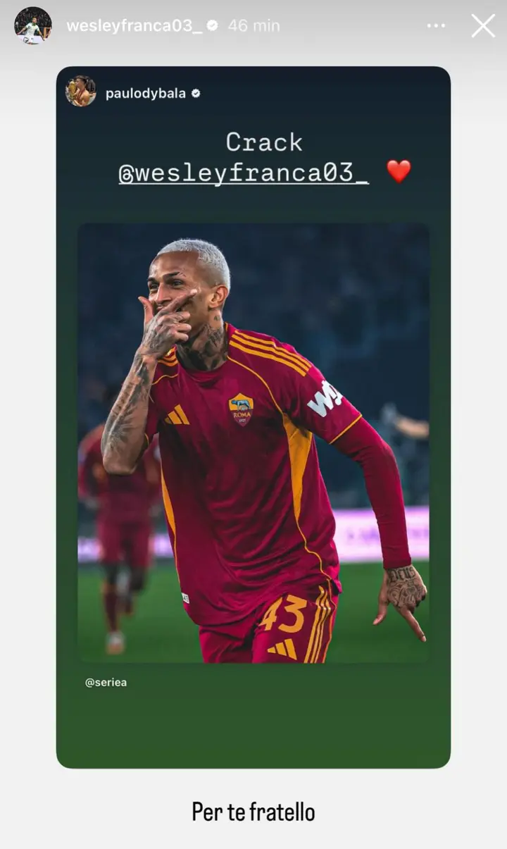 instagram wesley dybala roma como