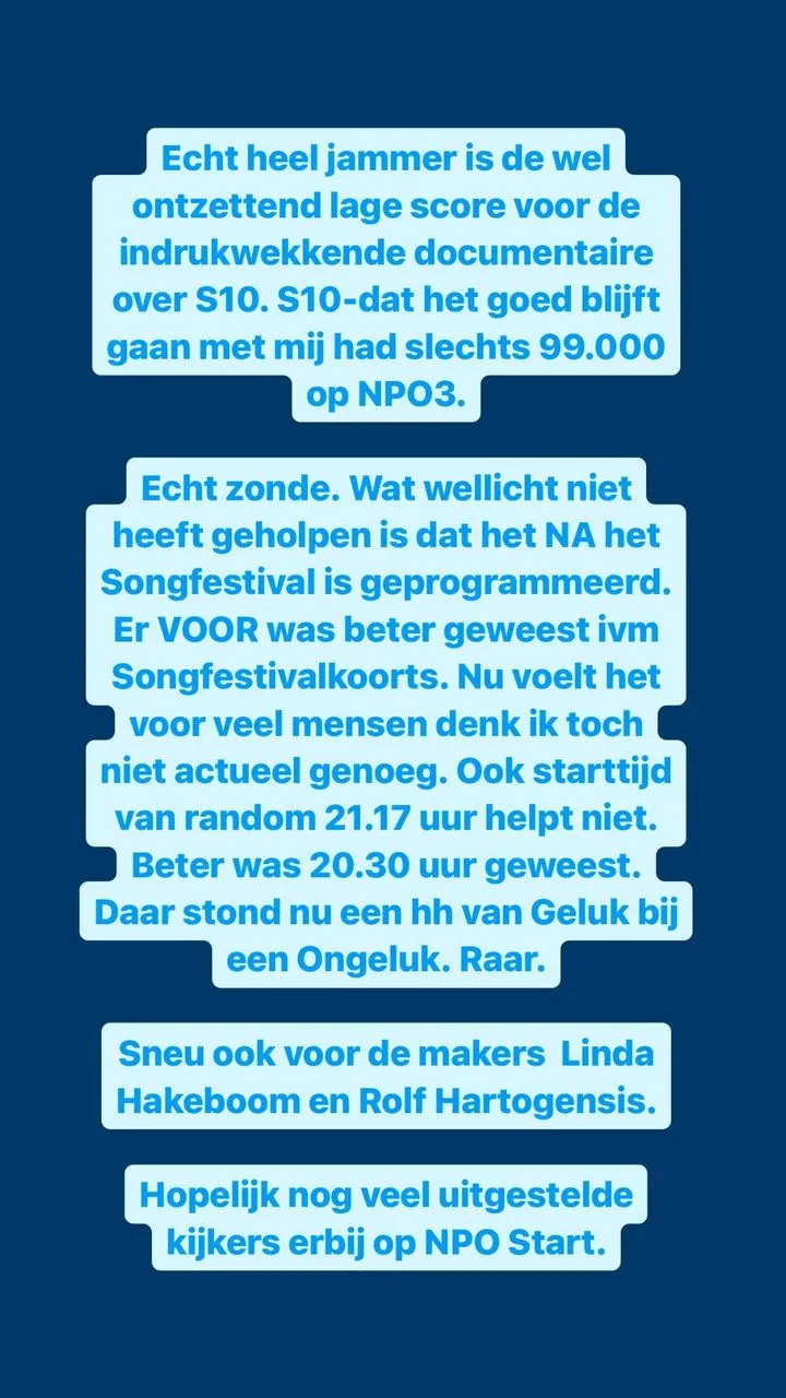 documentaire s10 blijkt enorme kijkcijferflop na fout