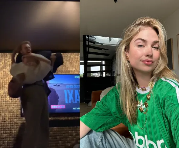 roxy dekker wordt stevig vastgepakt door haar vriendje koen van de bakzitters