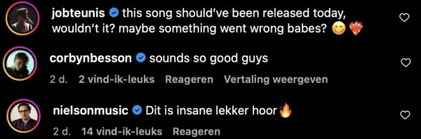 Reacties onder de video van OGENE